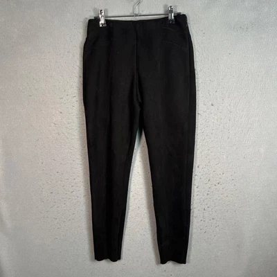 Pantalones ajustados negros Zara Basic para mujer talla pequeña gamuza como textura Foto 1 de 4