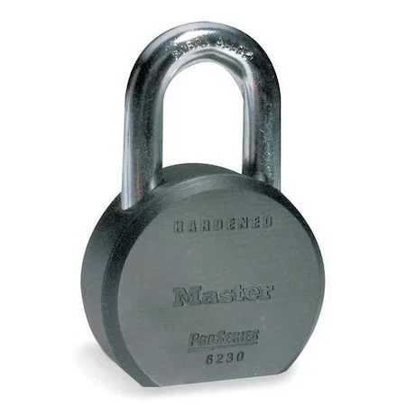 Master Lock 6230Ka 挂锁,类似钥匙,标准锁扣,圆形钢制车身, — 第 1/1 张图片