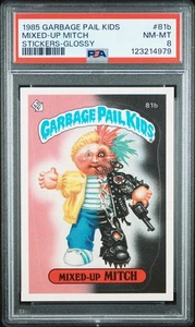 1985 Garbage Pail Kids Series 2 OS2 81b MIXED-UP MITCH Glossy PSA 8 NM-MT Card - Picture 1 of 2
