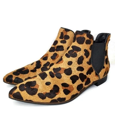 Botines Cole Haan 9.5 Leopardo Pelo de becerro Punta Sin cordones al Tobillo Chelsea Hara Botas Foto 1 de 4