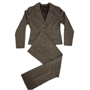 T. Milano 2-Piece Pants Suit Set Brown Crop Blazer Straight Leg High Rise Pants - Picture 1 of 23