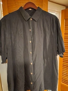 Camisa Tommy Bahama Para Hombre XL Negra 100% Seda Abotonada Relajada Campamento Informal - Imagen 1 de 2