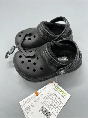 Zueco Crocs clásico forrado negro niño pequeño talla C6 nuevo Foto 1 de 4