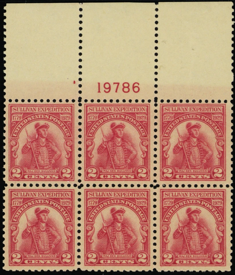 657, Mint 2¢ (One stamp hinged) Plate Block of Six SCV $17.50 - Stuart Katz - Image 1 of 1
