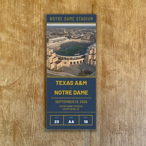 Réplica personalizada de fútbol irlandés de lucha de Notre Dame 2025 talón de boleto cualquier asiento - Imagen 1 de 4