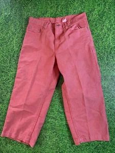 Vintage 1990s Levi's 577 Women's Loose Fit Straight Leg Crop Jeans Size 12 Red - Picture 1 of 9