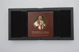 Sir Robert Walpole Erster Britischer Premierminister Silber PP £5 Münze COA - Bild 1 von 4