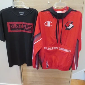 Champion x Blazers Gaming Ultrafuse lot of 2 Hood Jacket & Performance Shirt M - Picture 1 of 12