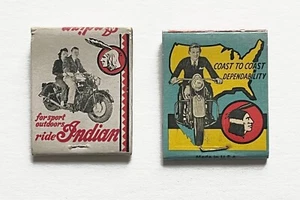 2 Vtg. INDIAN MOTORCYCLE Matchbooks, One Near Full, One Cover - Picture 1 of 7
