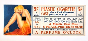 Ad Sign For Plastic Cigarette Case Featuring Billy DeVorss Pin Up Girl c1940's - Picture 1 of 3