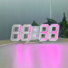 USB 3D Digital LED Wall Clock Alarm Clock Snooze 12/24 Hour Display DC5V BSG