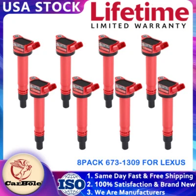 8X Bobinas de encendido para 673-1309 LEXUS ES300H ES350 GX460 IS300 IS350 2,5/3,5/4,6 L Foto 1 de 4