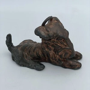 Cast Metal Terrier Dog Airedale Irish Welsh Wheaton w/Eye Hook for Hanging (P3R) - Picture 1 of 6
