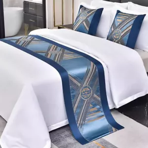 Chinese Satin Bed Runner Scarf Cover Bedding Bedroom Wedding Hotel Decor Retro - Picture 1 of 8