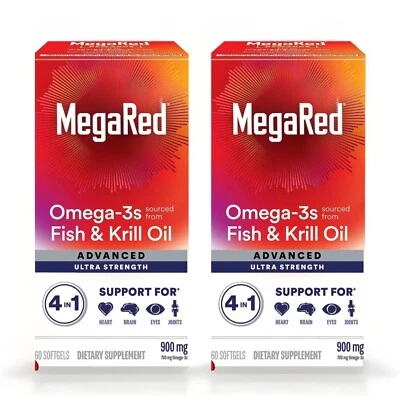 [2 PACK] MegaRed 900mg Advanced 4in1 Ultra Strength Softgels, 40 CT Exp 7/2026+ - Image 1 of 4