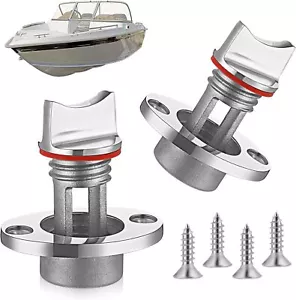 2pcs Oval Stainless Steel Boat Garboard Drain Plug for 1" 25mm Hole w/Red O Ring - Picture 1 of 13