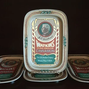 Vintage Watkins 1993 Cinnamon Spices Tin Trays Set of 4 Anniversary 125th - Picture 1 of 7