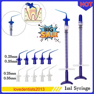 Dental Endo Irrigation Needle Syringe Tips Disposable Irrigator Tip 0.25/0.35mm - Picture 1 of 15