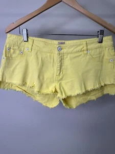 Rip Curl Stretch Denim Skirt Womens Size 10 Yellow Zip Close Pockets Logo Casual - Picture 1 of 3