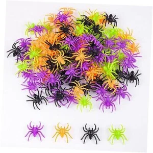 120 Pieces Realistic Halloween Plastic Spiders 4 Colors Small Spider Toys Fake - Picture 1 of 8