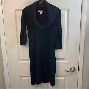 Izaac Mizrahi Black Cowl Neck Sweater Dress Three Quarter Sleeves XS - Picture 1 of 6