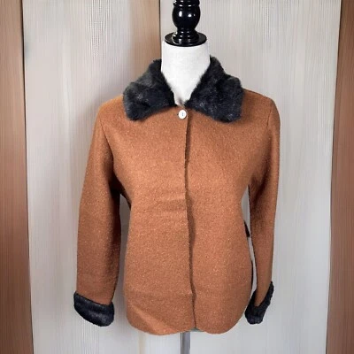 Cárdigan de lana hervida Alexandra Bartlett de colección suéter chaqueta piel sintética oxidada PS Foto 1 de 4