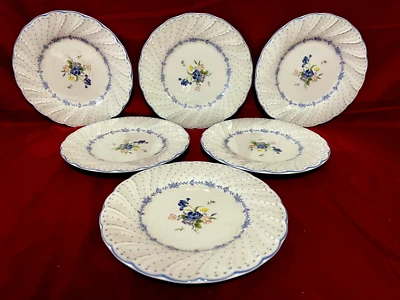 Nikko Blue Peony Set Of 6 Dessert/Bread Plates 7" Japan - Image 1 of 3