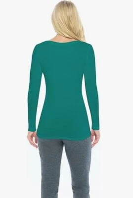 Camiseta feminina manga longa extra larga gola redonda sob esfoliação 7168 - Imagem 1 de 4