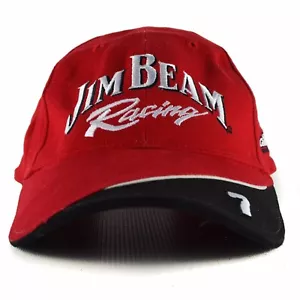 JIM BEAM Cappello Racing Rosso 7 Robby Gordon Motor Sport Snap Racing Baseball - Foto 1 di 10