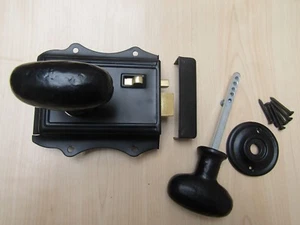 TRADITIONELLES KLASSISCHES RETRO VINTAGE ALTES ENGLISCHES RIM TÜRSCHLOSS KNAUF GRIFFE SET - Bild 1 von 2