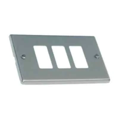 FAEG placca alluminio compatibile bticino magic copri interruttore paglierino 3 fori