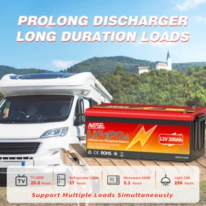 12V 24V 48V 100AH 200AH 300AH LiFePO4 Lithium Battery Deep Cycle for Solar RV - Picture 1 of 90