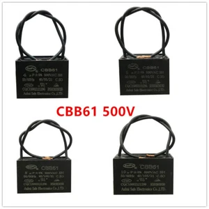CBB61 500V 1.8/2/2.2/2.7/2.8/3/3.5/4/4.5/5 UF  Fan Motor RUN Capacitor  2 WIRES - Picture 1 of 13