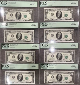 1963A $10 TEN DOLLAR BILL PCGS 66PPQ GEM NEW FRN 7 CONSECUTIVE AVAILABLE CHICAGO - Picture 1 of 18