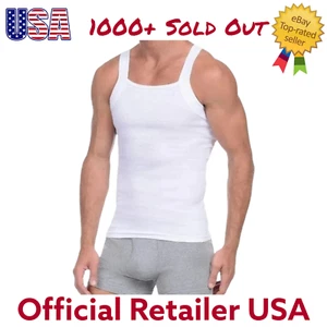 2-Pack Men's Sleeveless Tag Free Moisture Wicking Tank A-Shirt - Picture 1 of 9