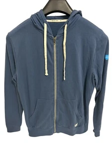 Marine Layer Full Zip Hoodie Men's Size Medium Blue Long Sleeve Logo - Picture 1 of 7