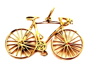 14K Yellow Gold BICYCLE/BIKE Pendant/Charm by Mark Anthony - Picture 1 of 5