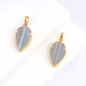 Women's Day Gift Turquoise Yellow Gold Friend Gift DIY Making Pendant 1.46" - Picture 1 of 4