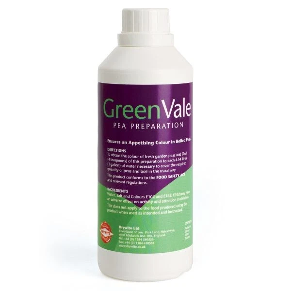 500ml Greenvale Mushy Pea Preparation Green Food Colour Drywite Green Vale