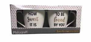 2 Pfaltzgraff Tassen "How Sweet it is" "To Be Loved By You" 18 Unzen Hochzeit Neu - Bild 1 von 6