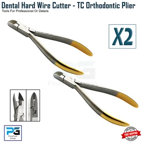 Orthodontic Pliers Ligature Hard Wire Cutter TC Plier Tip Tungsten Carbide X2 - Picture 1 of 8