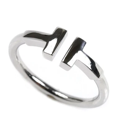 Anillo de alambre en T de oro blanco Tiffany & Co. K18WG 60148370 US5,25 3,4 g 599440 Foto 1 de 4