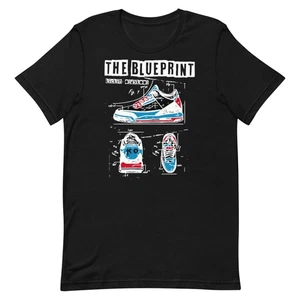Shirt to Match Jordan Retro 3 Rare Air - Sneaker Blueprint Graphic Tee - Picture 1 of 22