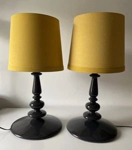 Vintage PAIR OF HABITAT SPINDLE LAMPS Dark Grey Acrylic PAT TESTED - Picture 1 of 22
