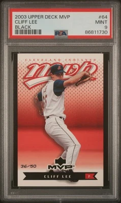 Upper Deck Mvp #64 Cliff Lee 2003 negro 36/50 PSA 9 RC novato Foto 1 de 2