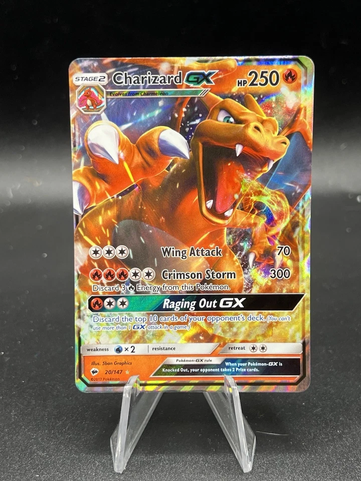 Pokémon TCG - Charizard GX 20/147 - Full Art Holo Rare - Burning Shadows LP BG3 - Image 1 of 3