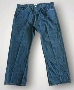 Vintage Levi's 501 Straight Leg Button Fly Jeans Sz 46x30 Made In USA Dark Wash - Picture 1 of 7