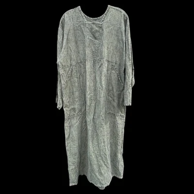 Women's Vintage Flax by Jeanne Englehart Maxi Dress Long Sleeve 100% Linen Sz S - Image 1 of 4