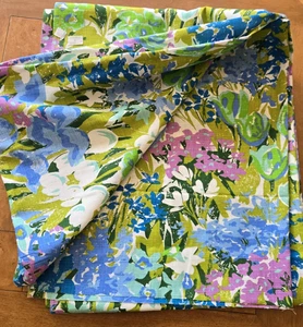 6 Yds Woolworth Barkcloth Vintage Fabric Retro 1960's-70's Mod Floral Design - Picture 1 of 9