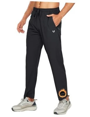  Pantalón forrado de lana para hombre invierno cálido pantalón deportivo viento clima frío grande negro Foto 1 de 4
